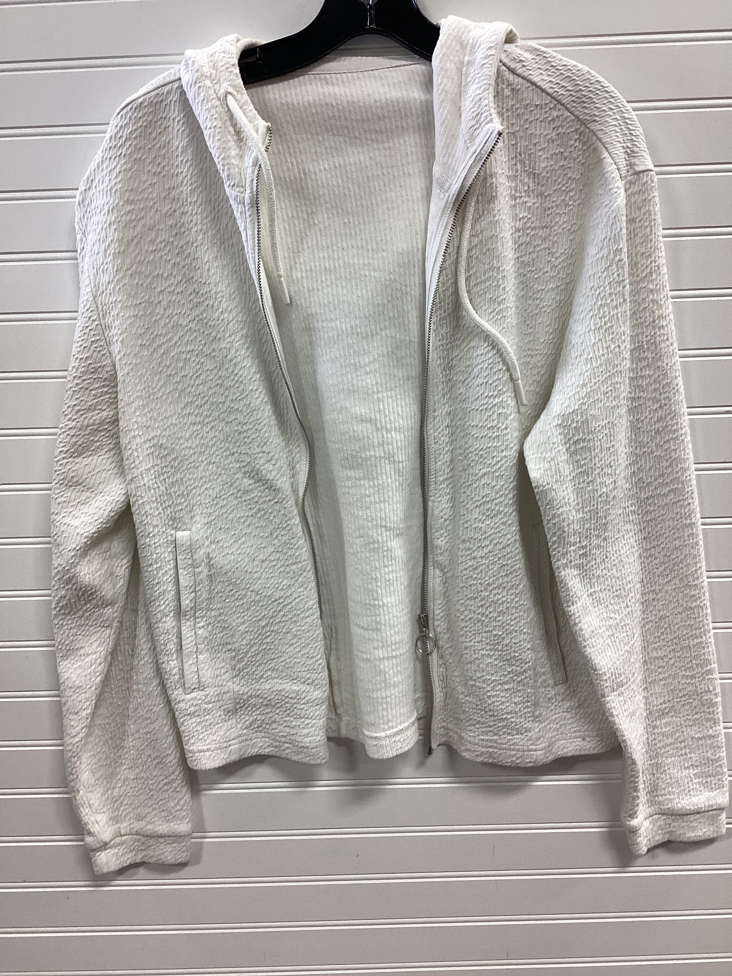 Athletic Sweatshirt Collar By Zyia In White, Size:M