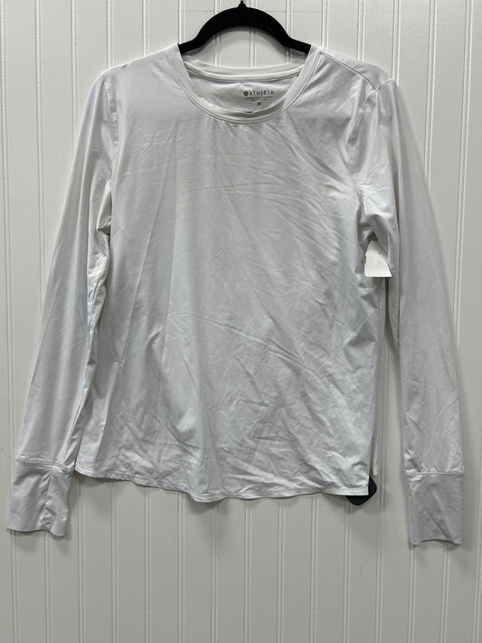 Athletic Top Ls Collar By Athleta In White, Size:M