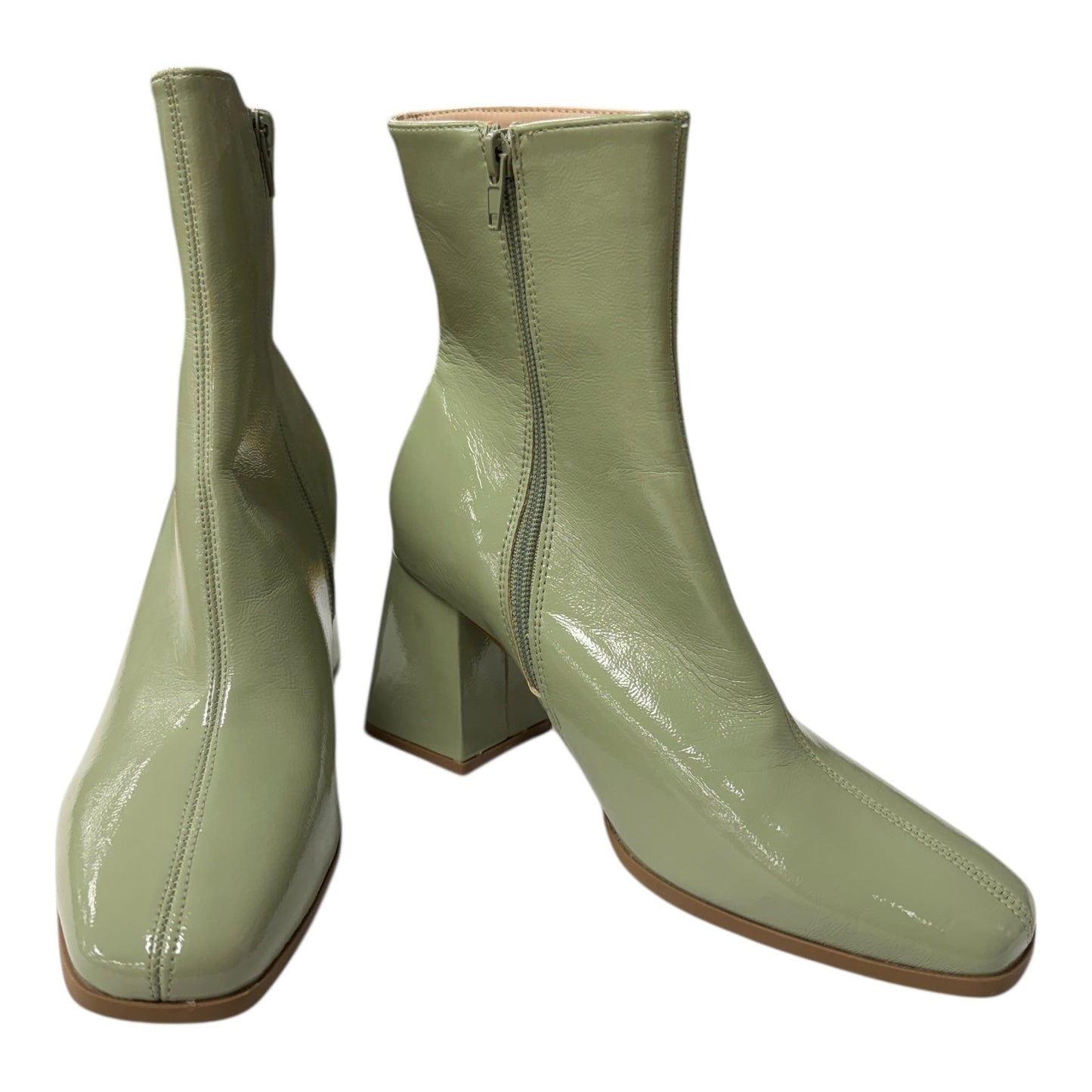 Boots Ankle Heels By So me  In Green, Size:8