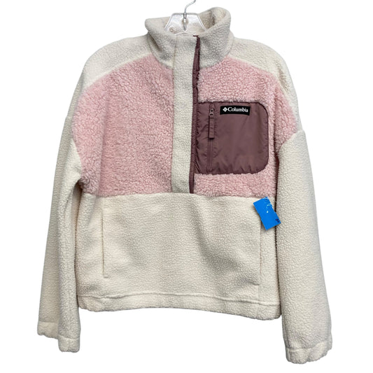 Jacket Fleece By Columbia In Cream & Pink, Size:S