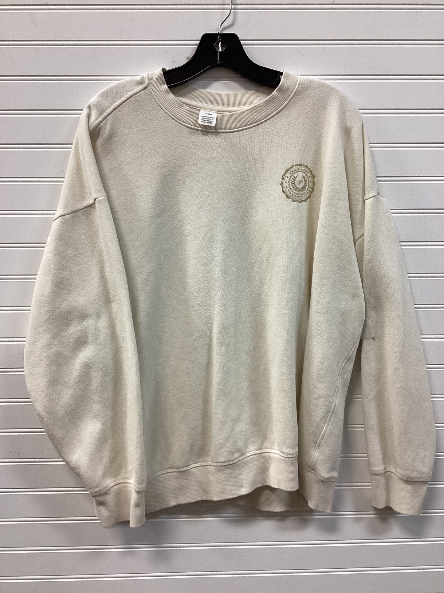 Sweatshirt Crewneck By Pink In Cream, Size:L
