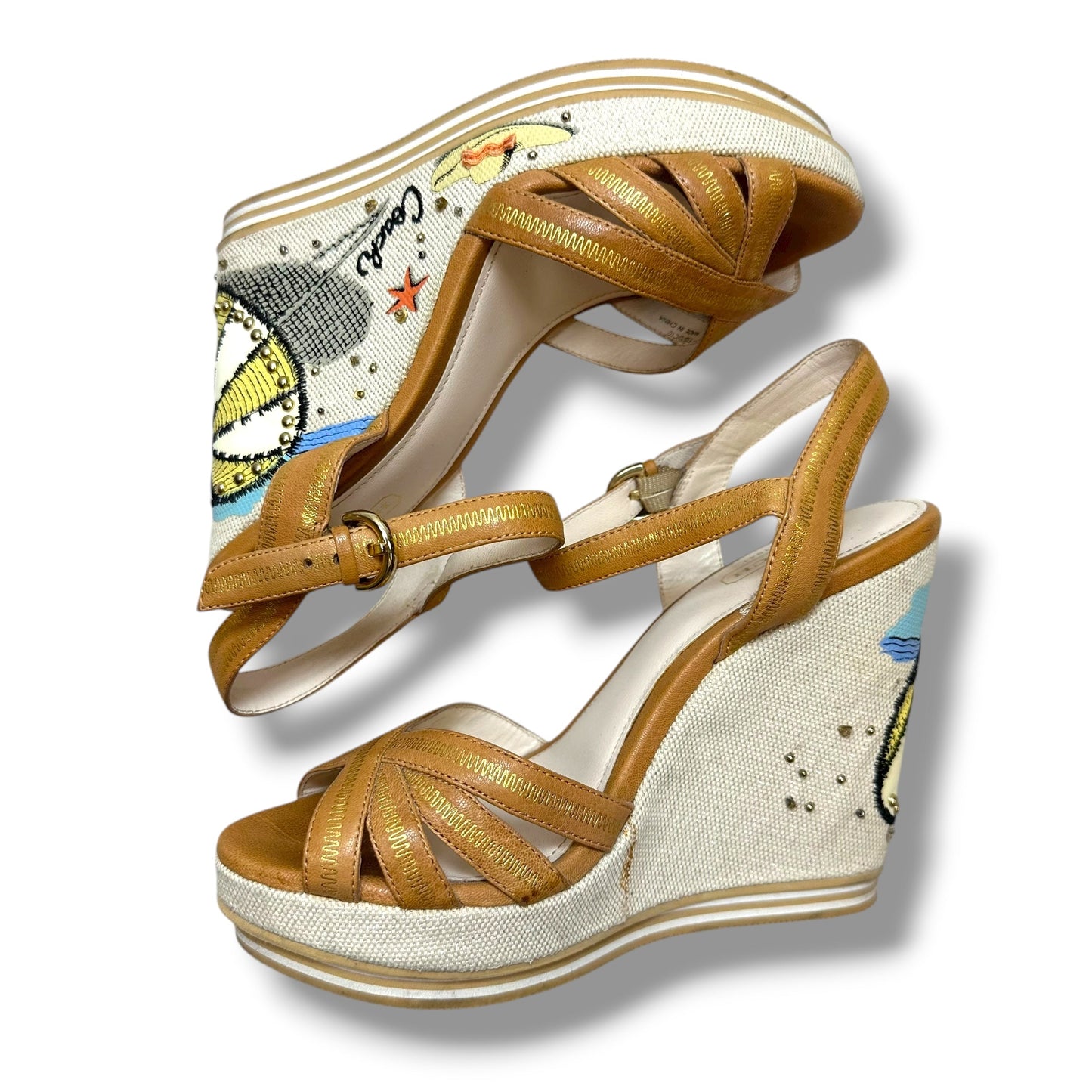 Shoes Designer By Coach In Beige, Size: 7