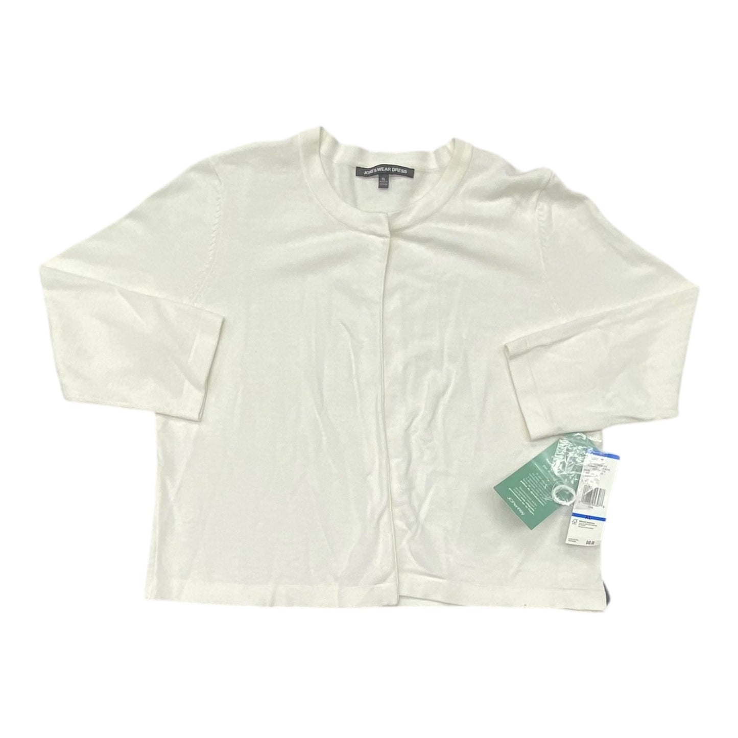 Sweater Cardigan By Jones Wear In White, Size:Xl