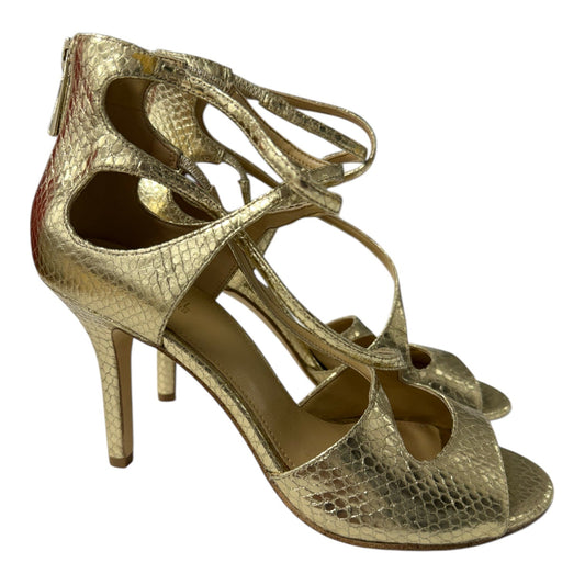 Sandals Heels Stiletto By Michael By Michael Kors In Gold, Size:7