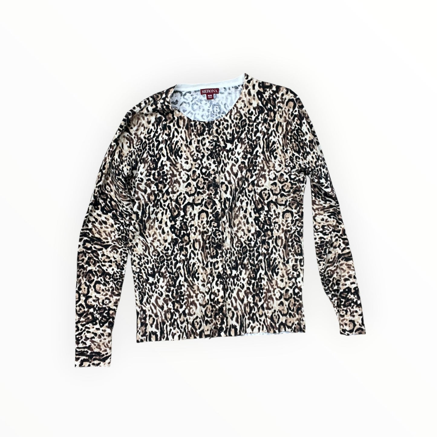 Cardigan By Merona In Animal Print, Size:M