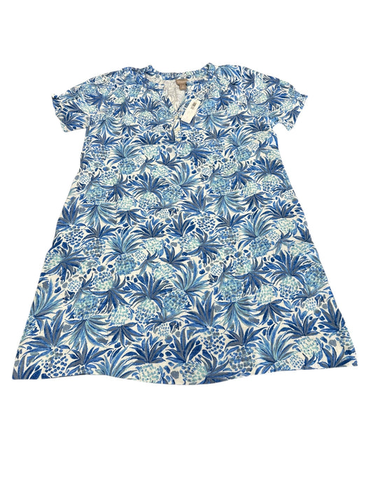 Dress Casual Midi By Chicos In Blue & White, Size:M