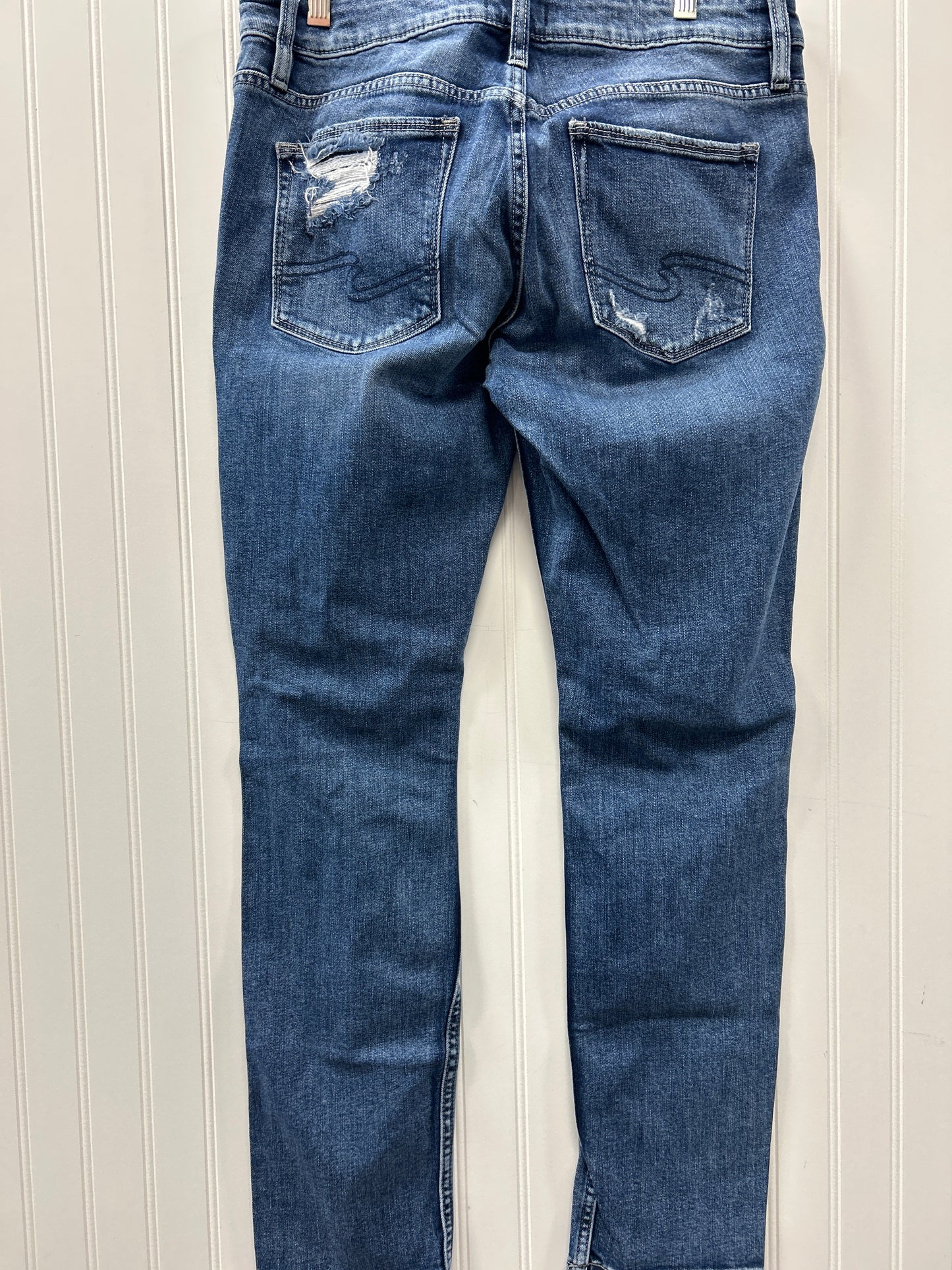 Jeans Straight By Silver In Blue Denim, Size:10