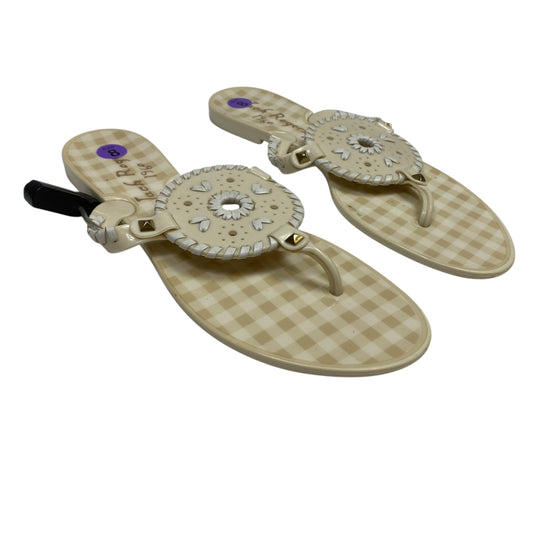 Sandals Designer By Jack Rogers In Cream, Size:8