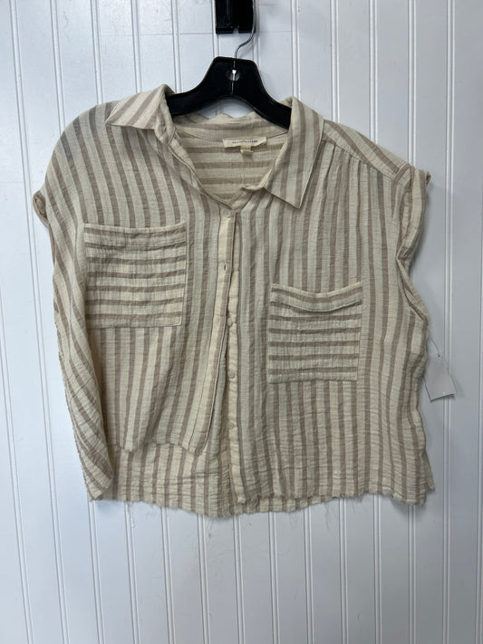 Blouse Ss By Grade & Gather In Tan, Size:M