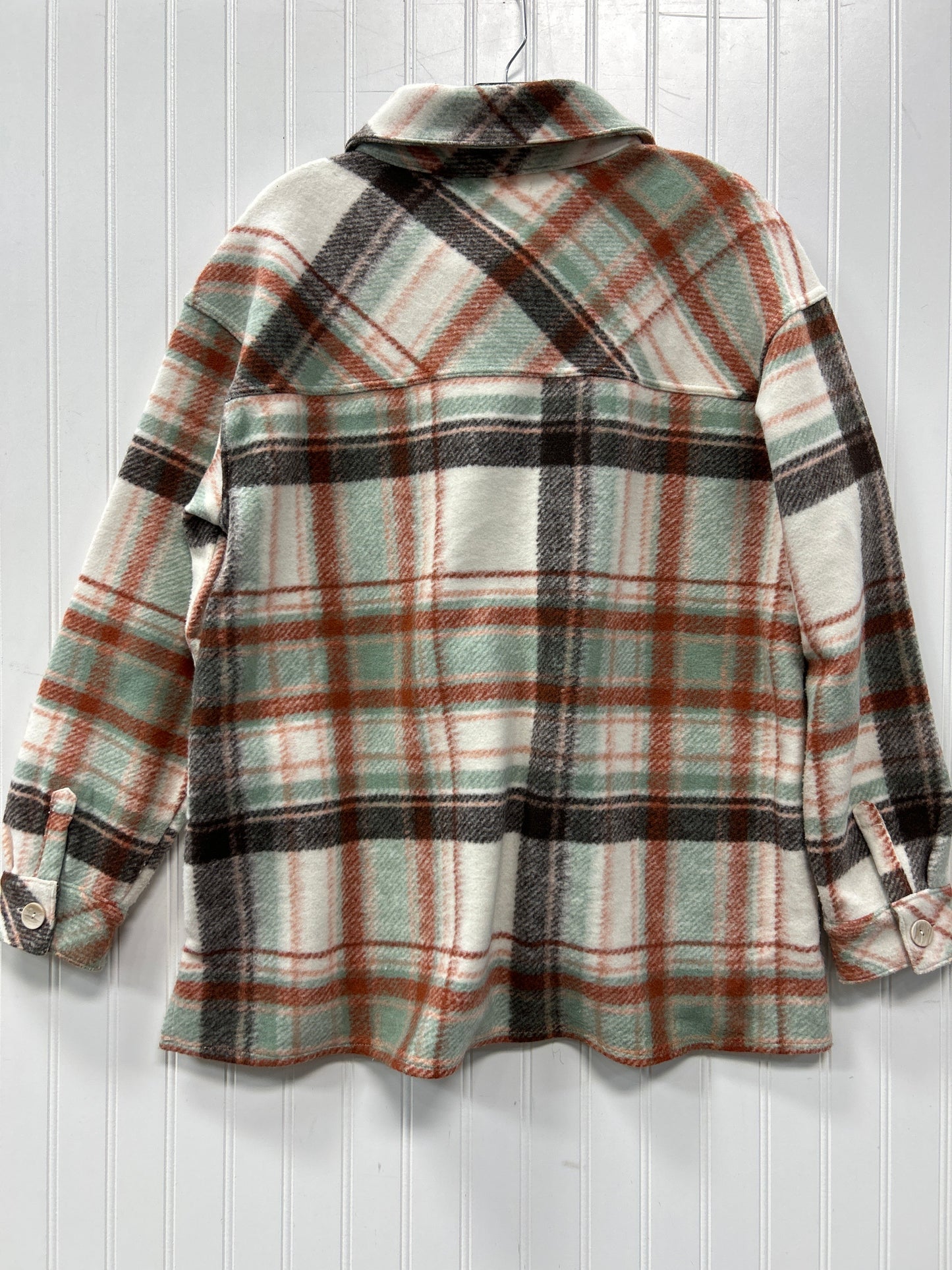 Jacket Fleece By Maurices In Green & White, Size:L