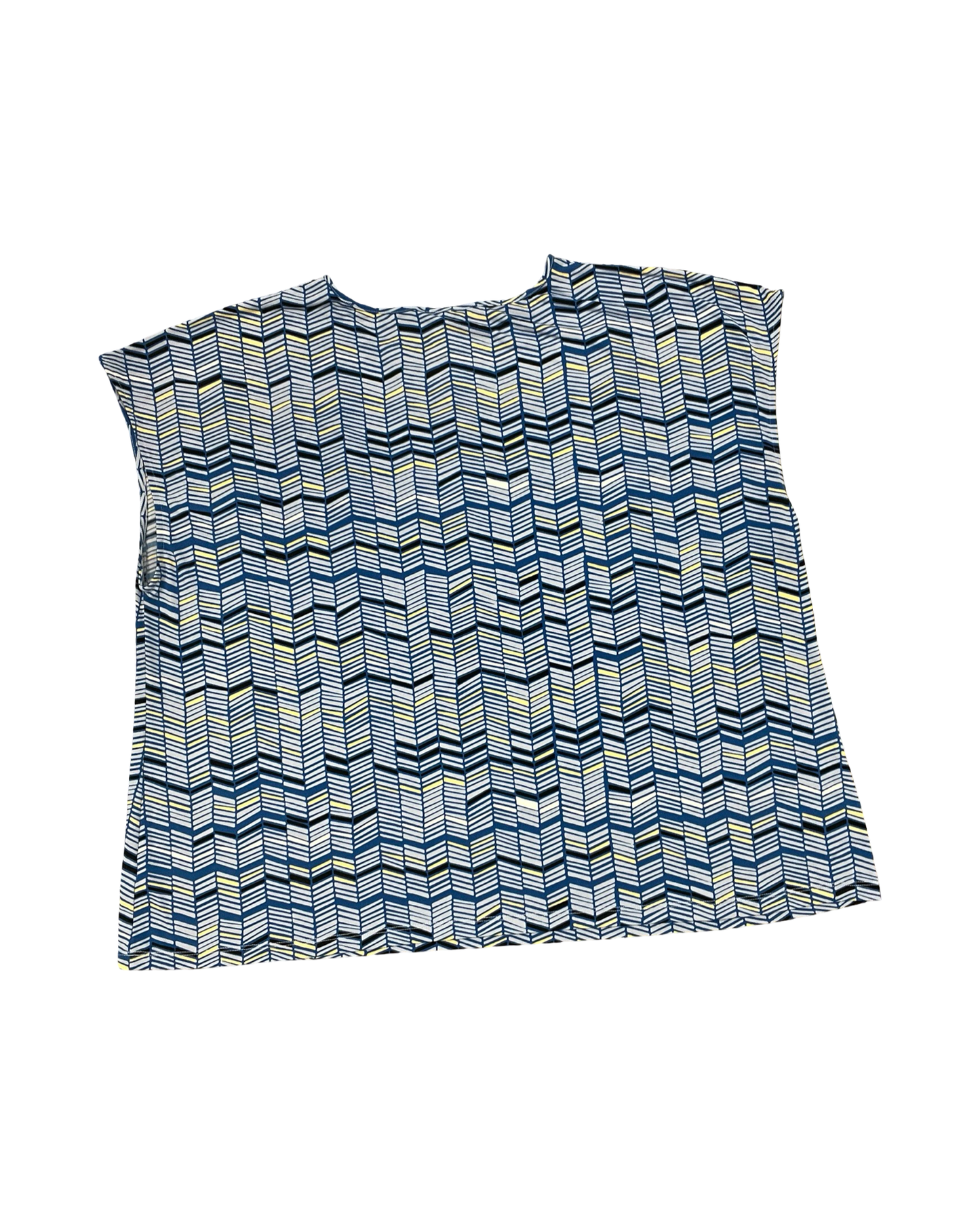 Top Sleeveless By Liz Claiborne In Blue & White, Size:2X