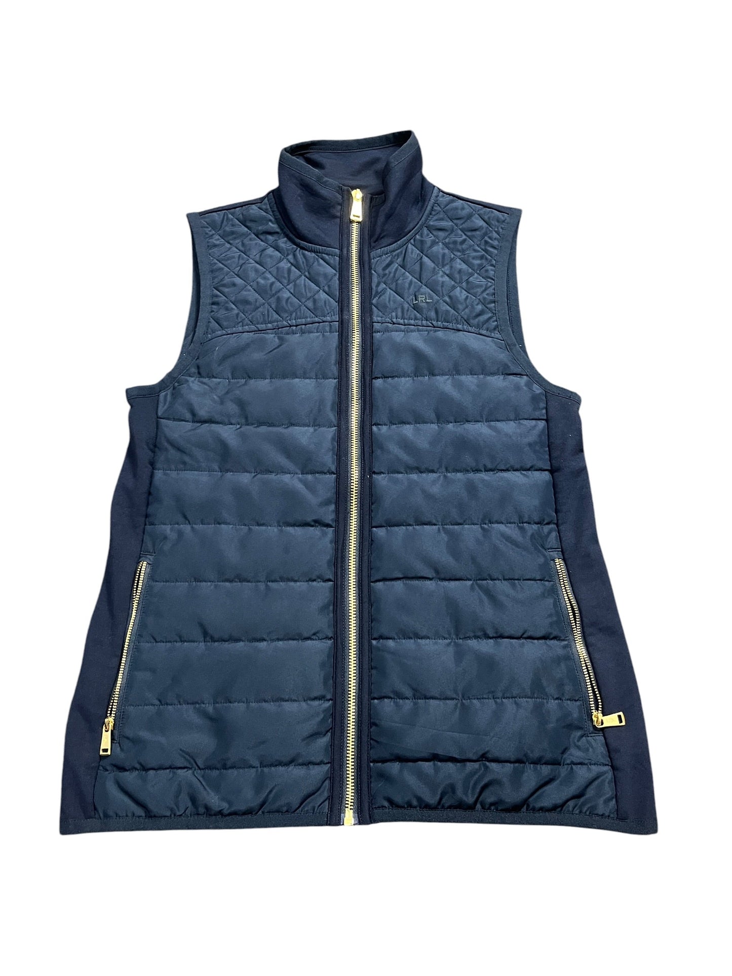 Vest Puffer & Quilted By Lauren By Ralph Lauren In Navy, Size:S