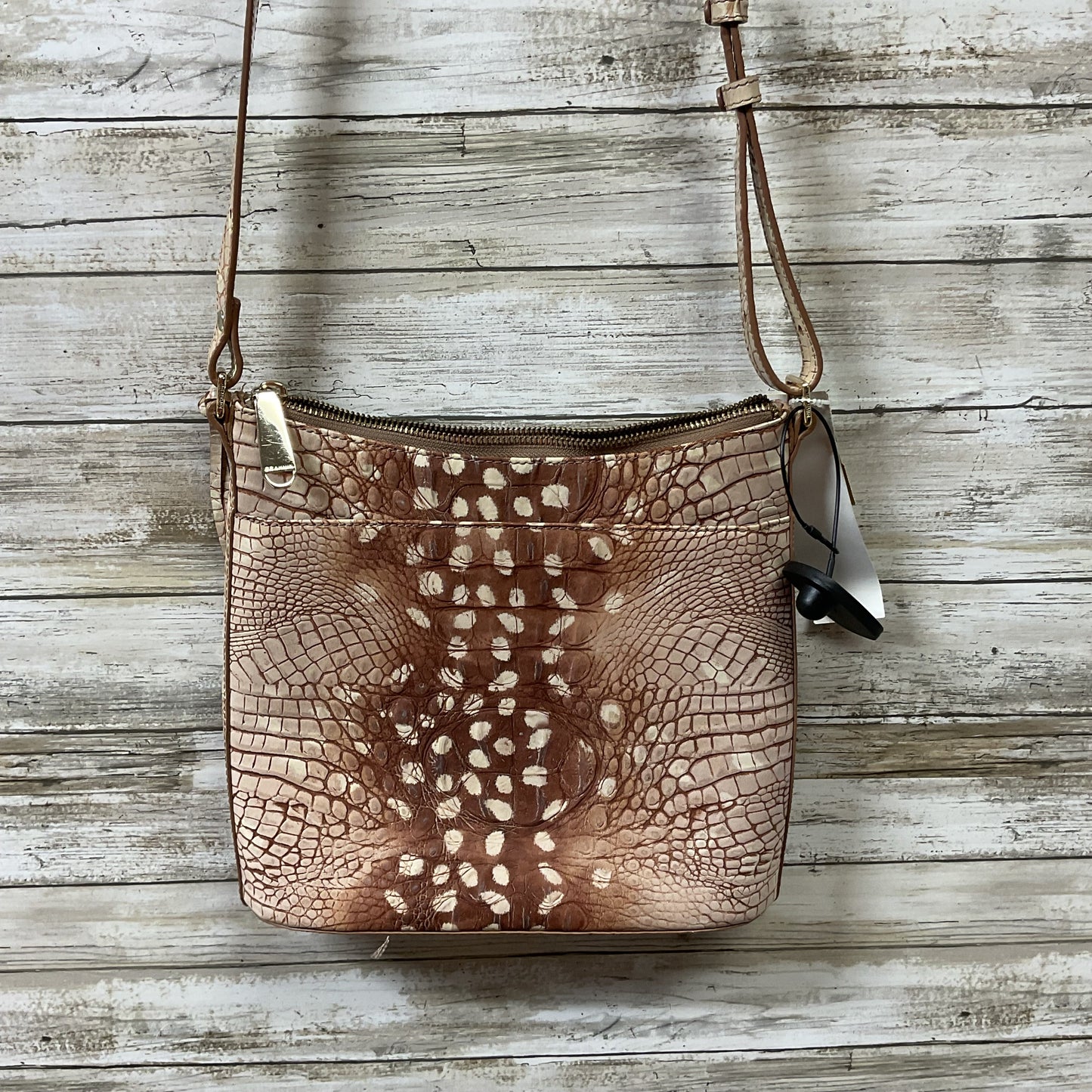 Crossbody Designer By Brahmin In Tan, Size:Medium