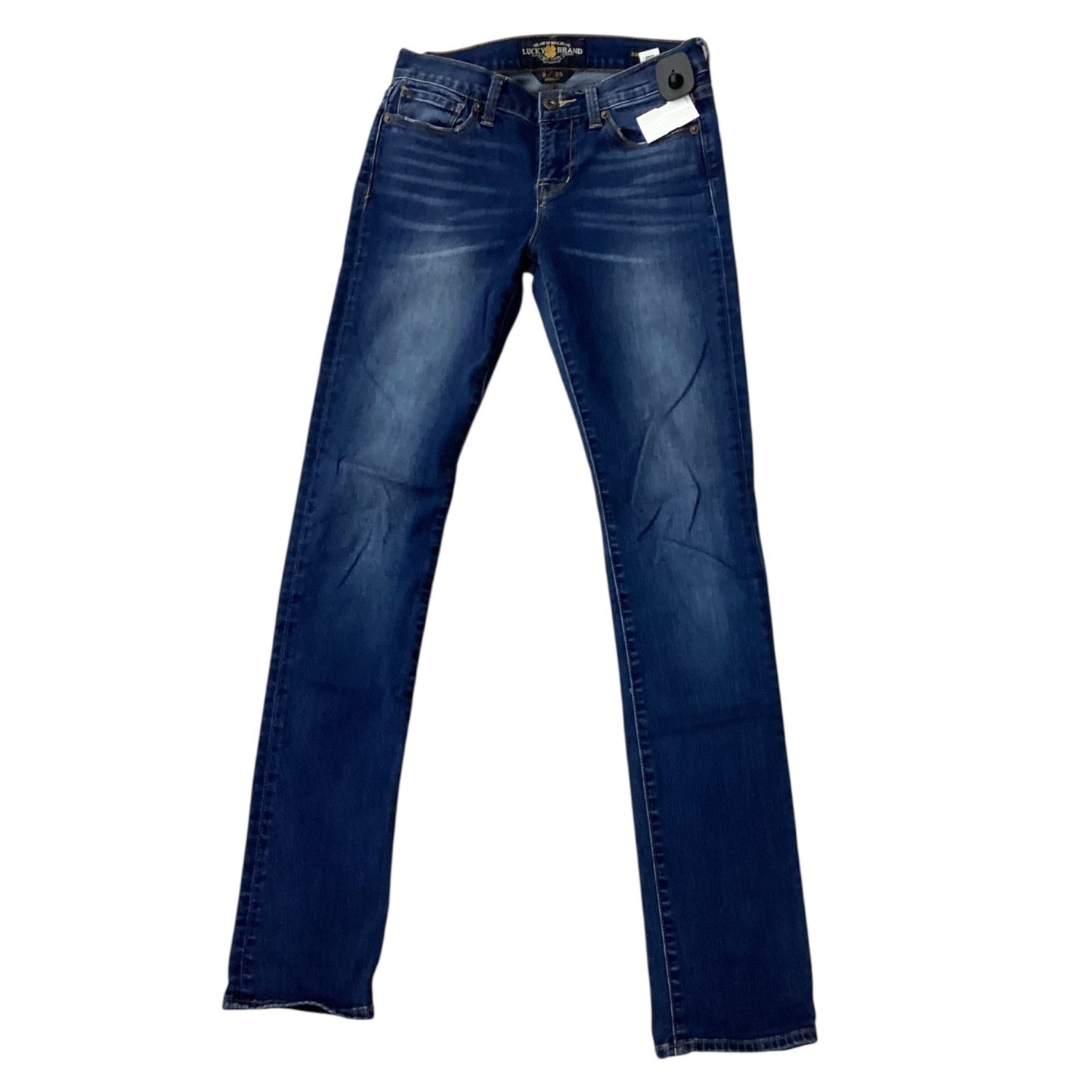 Jeans Straight By Lucky Brand In Blue Denim, Size:0