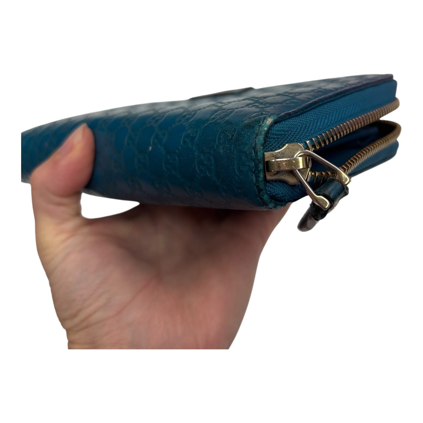 Wallet Luxury Designer By Gucci In Teal, Size:Medium