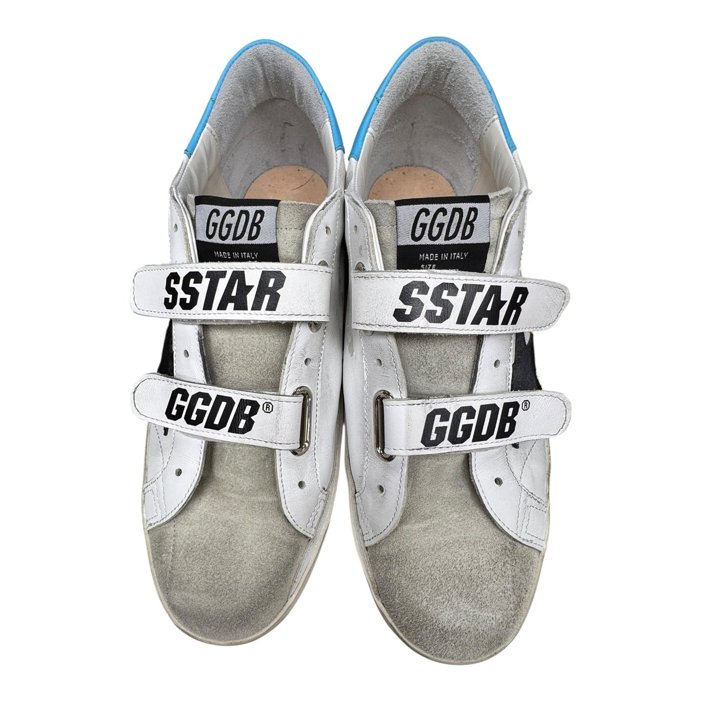 Shoes Luxury Designer By Golden Goose In Blue & White, Size:10