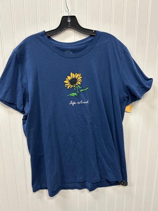 Top Ss By Life Is Good In Navy, Size:Xxl