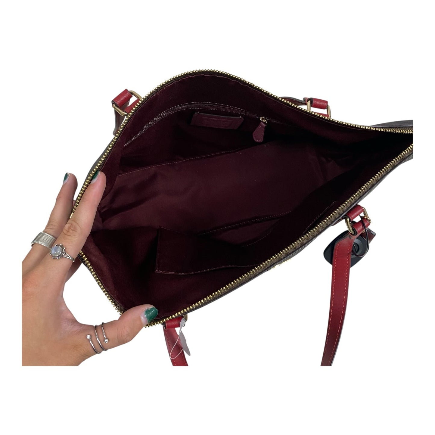 Handbag Designer By Coach In Brown, Size:Large