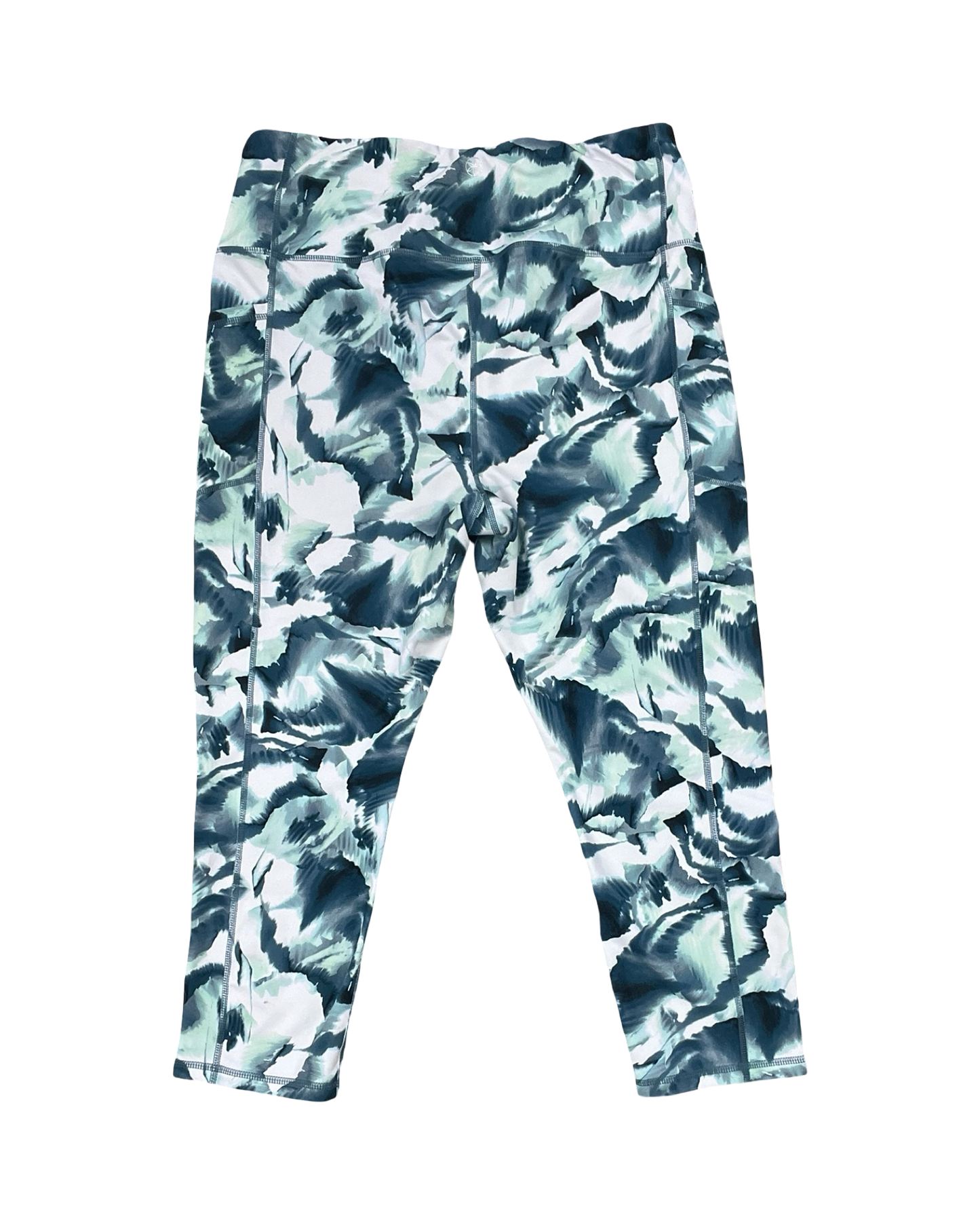 Athletic Capris By Gaiam In Green & White, Size:Xl