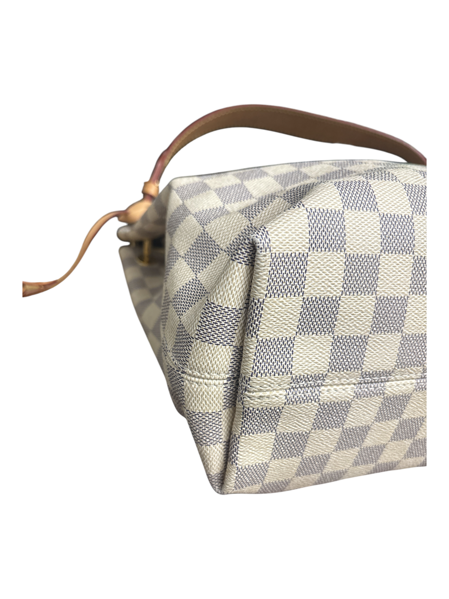 Handbag Luxury Designer By Louis Vuitton, Size: Medium Damier Azur Graceful PM Rose Ballerine
