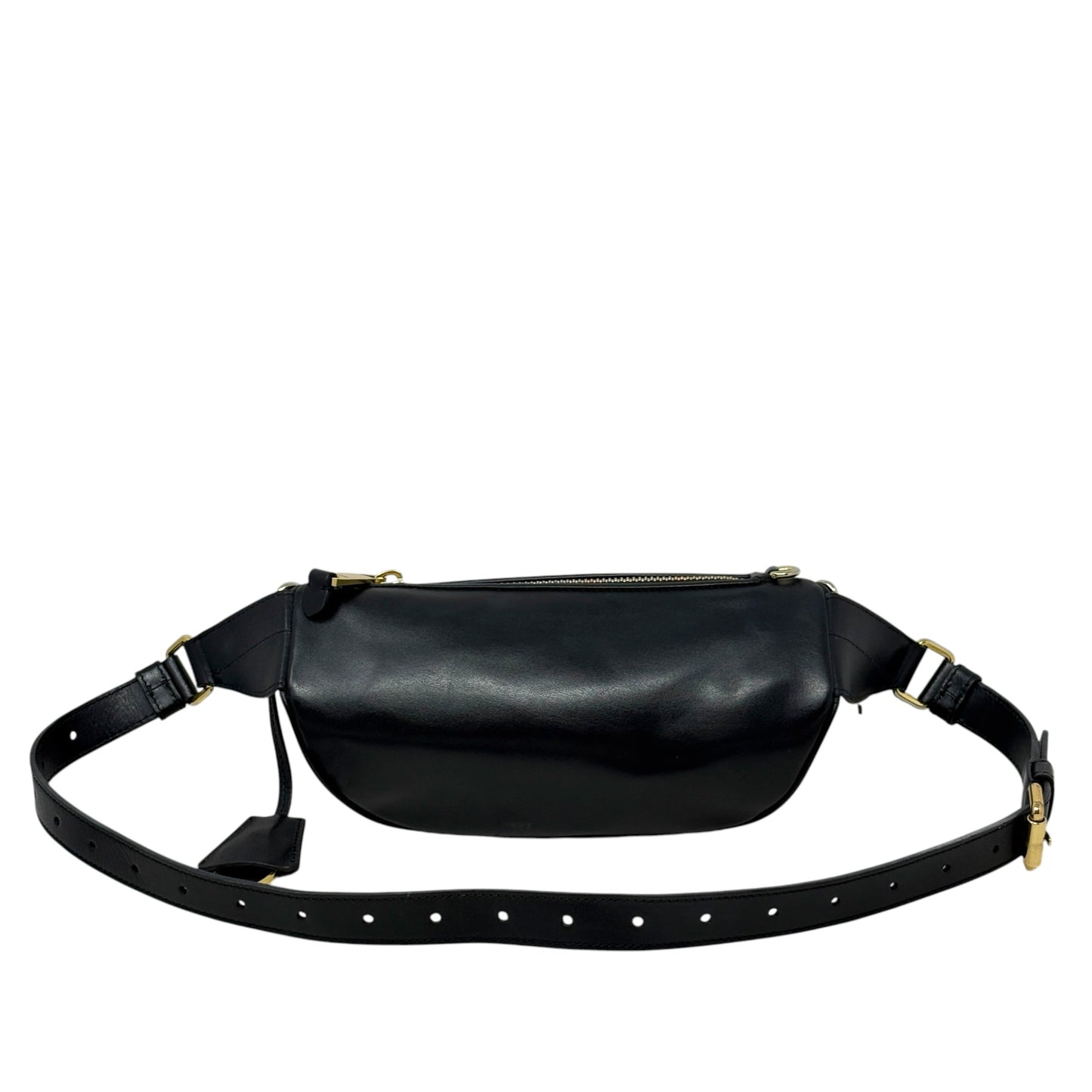 Logo Leather Belt Bag Luxury Designer By Moschino, Size: Medium
