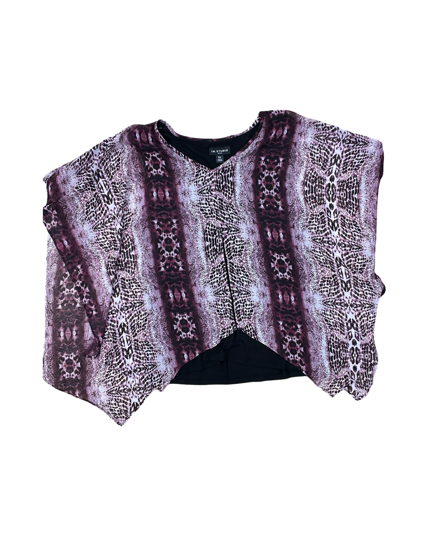 Top Ss By In Studio In Black & Purple, Size:Xlp