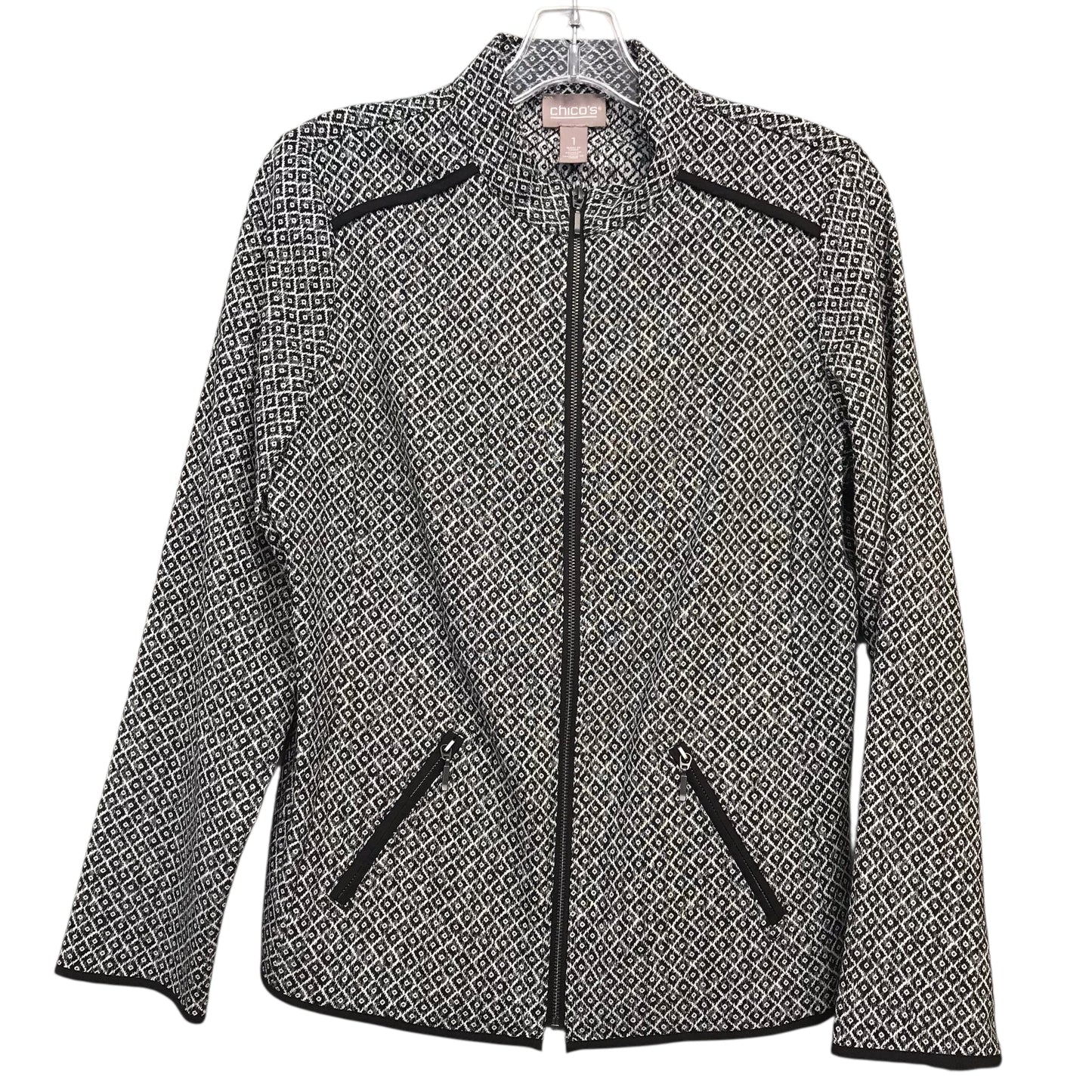 Jacket Other By Chicos In Black & White, Size:M