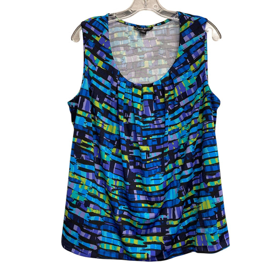 Top Sleeveless By Danillo Studio In Blue & Purple, Size:2X