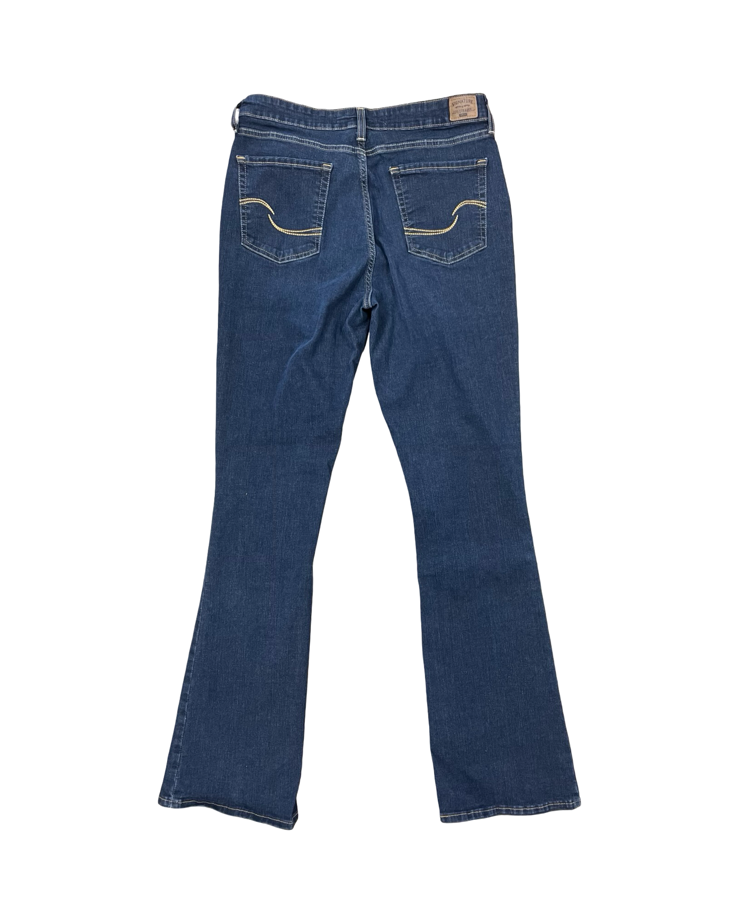 Jeans Boot Cut By Levis Signature In Blue Denim, Size:14L