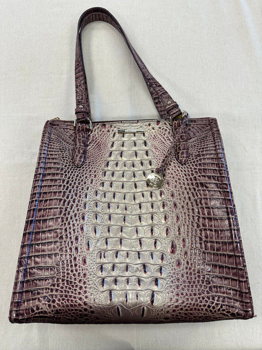 Handbag Designer By Brahmin In Gold & Purple, Size:Large