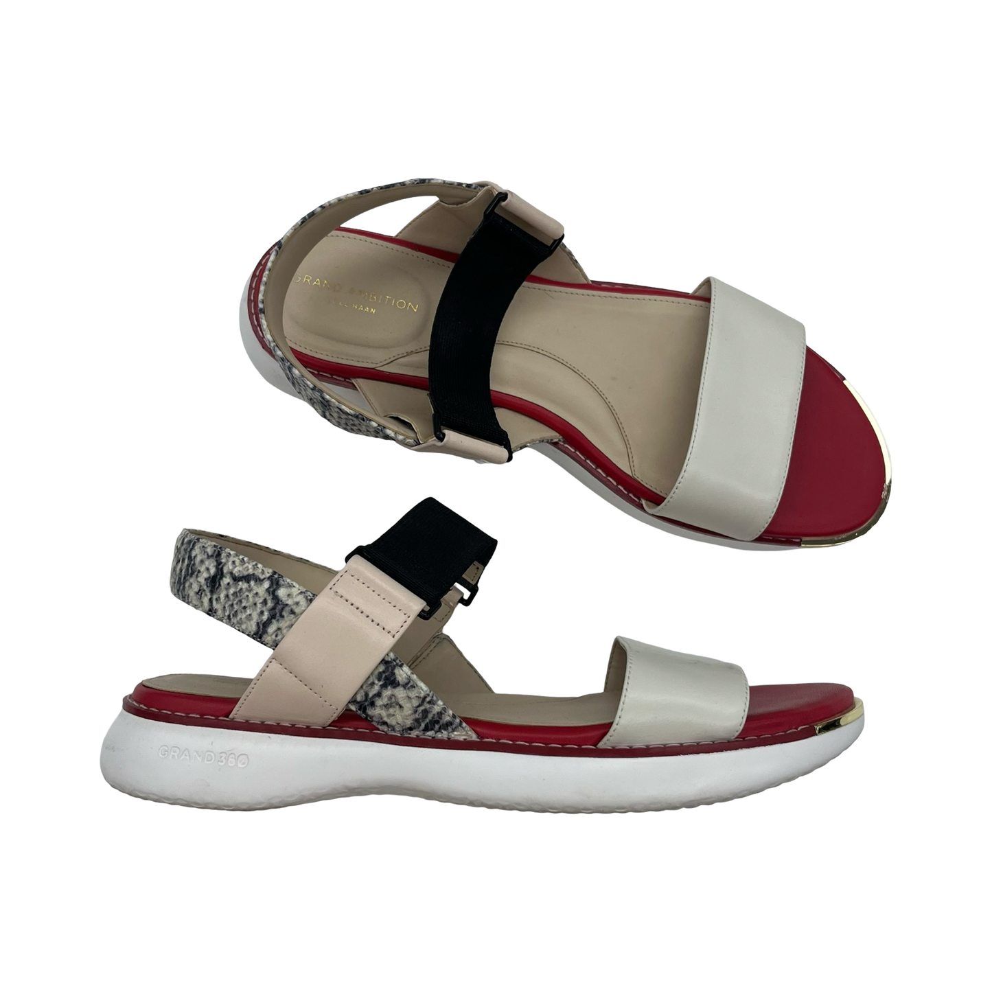 Sandals Flats By Cole-Haan In Red & Tan, Size:8.5