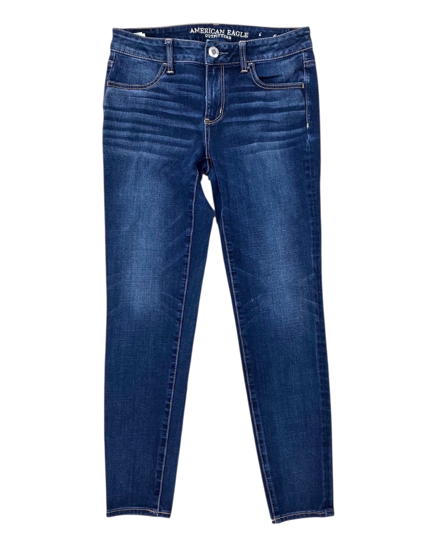 Jeans Skinny By American Eagle In Blue Denim, Size:8