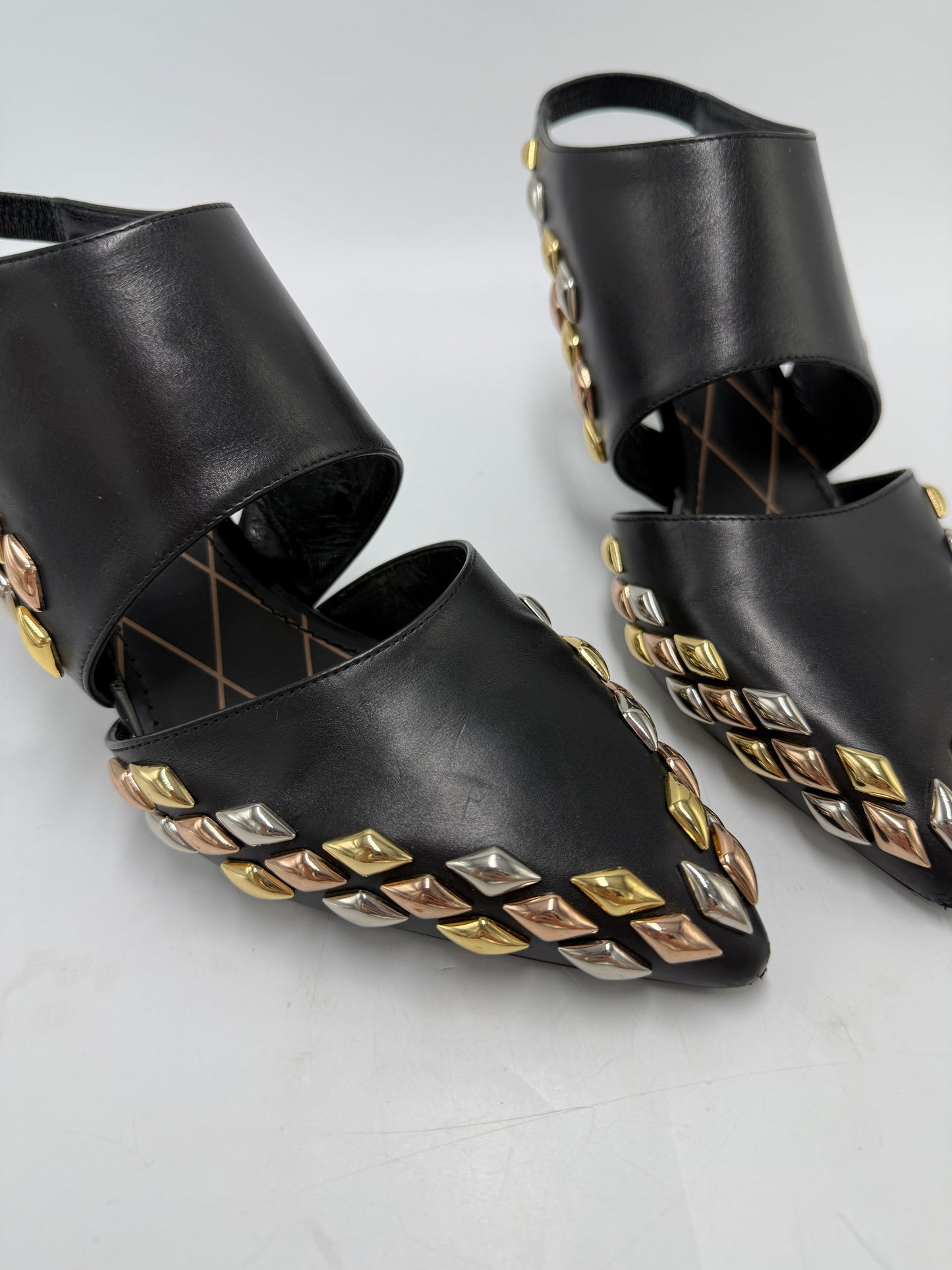 Louis Vuitton GolD Rush Studded Luxury Shoes, Size: 7.5 (37.5)
