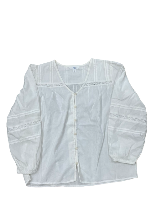 Blouse Ls By Time And Tru In White, Size:Xs