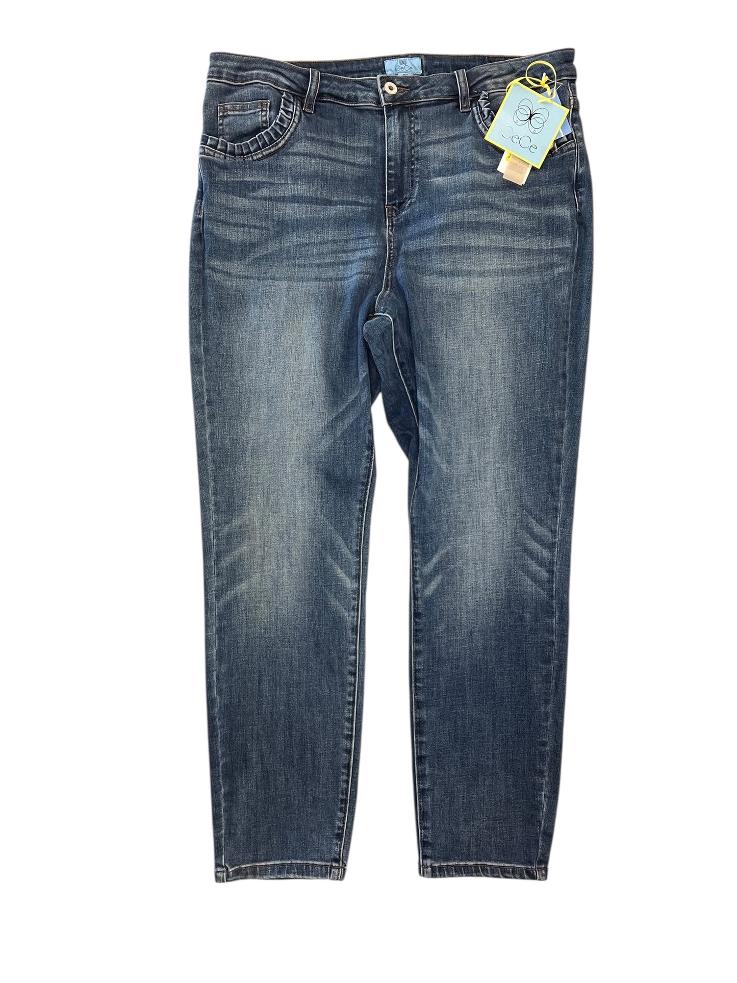 Jeans Straight By Cece In Blue Denim, Size:16