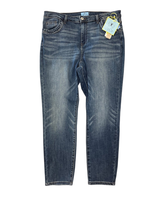 Jeans Straight By Cece In Blue Denim, Size:16