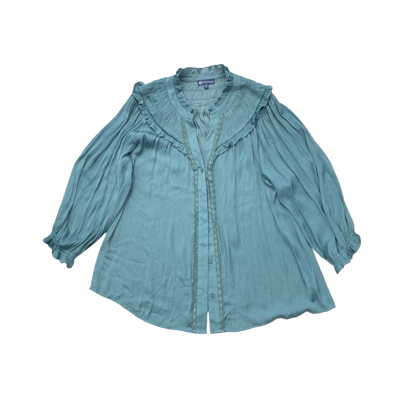 Top Ls By Democracy In Teal, Size:Xl