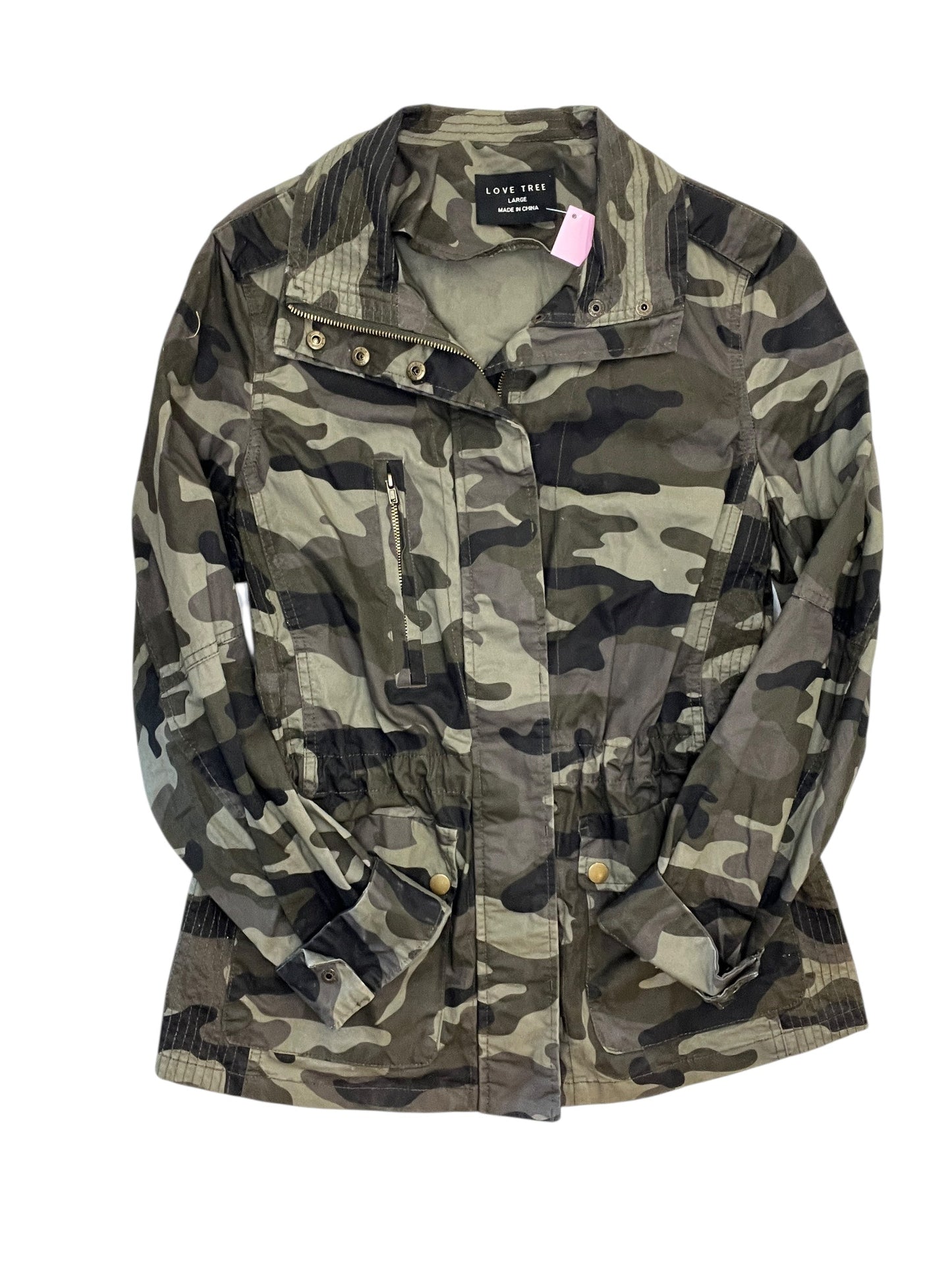 Jacket Moto By Love Tree In Camouflage Print, Size:L
