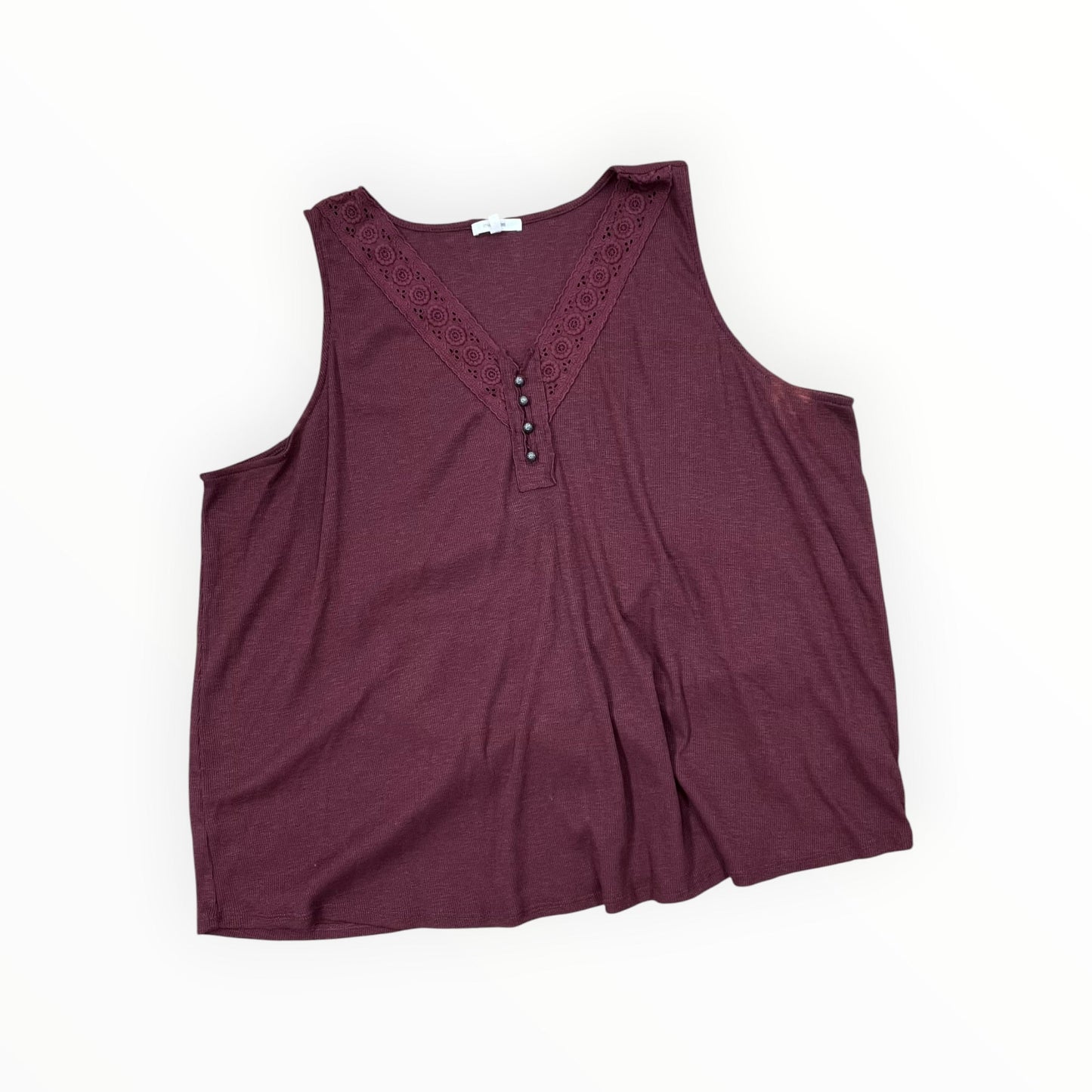 Top Sleeveless By Maurices In Maroon, Size:3X