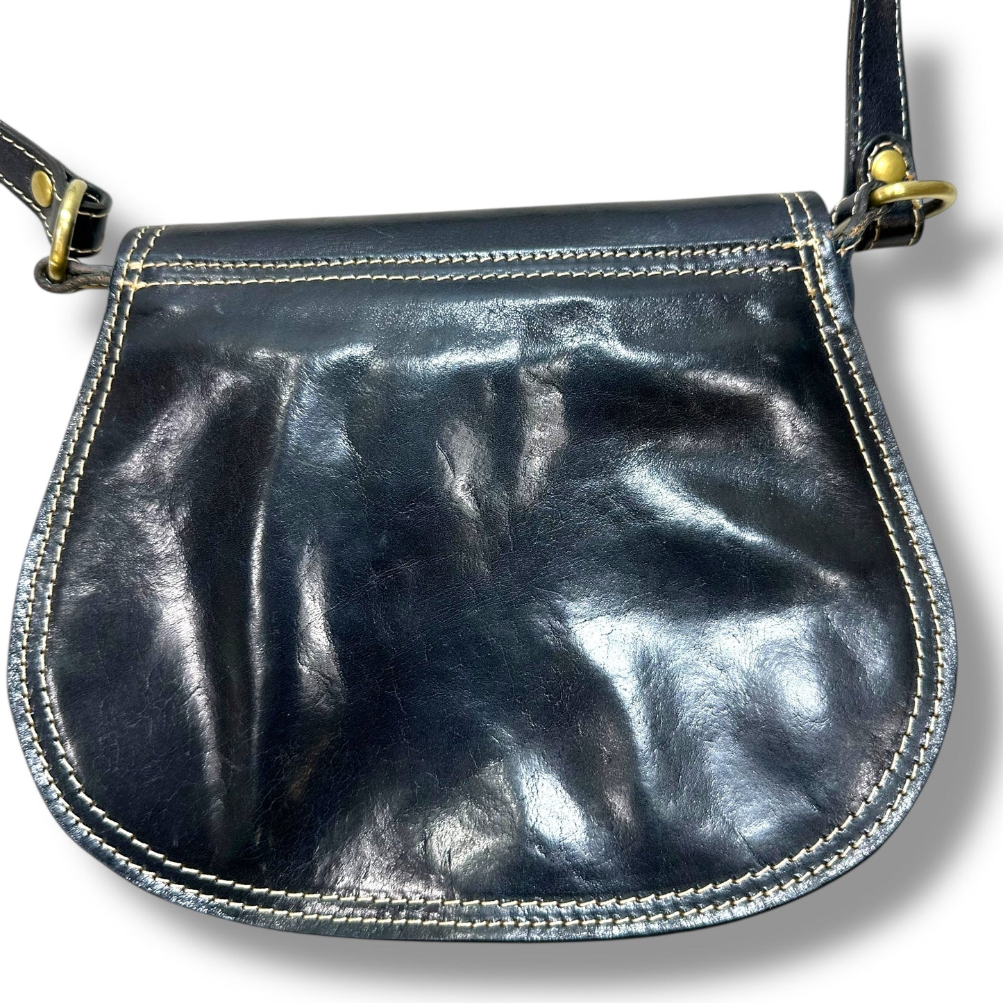 Firenze Saddle Bag Leather Crossbody By Floto, Size: Small