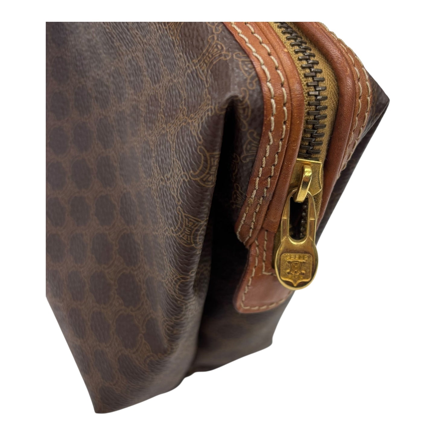 Makeup Bag Luxury Designer By Celine In Brown, Size:Medium