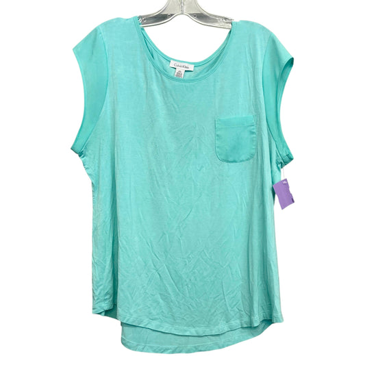 Top Ss Basic By Calvin Klein In Teal, Size:L