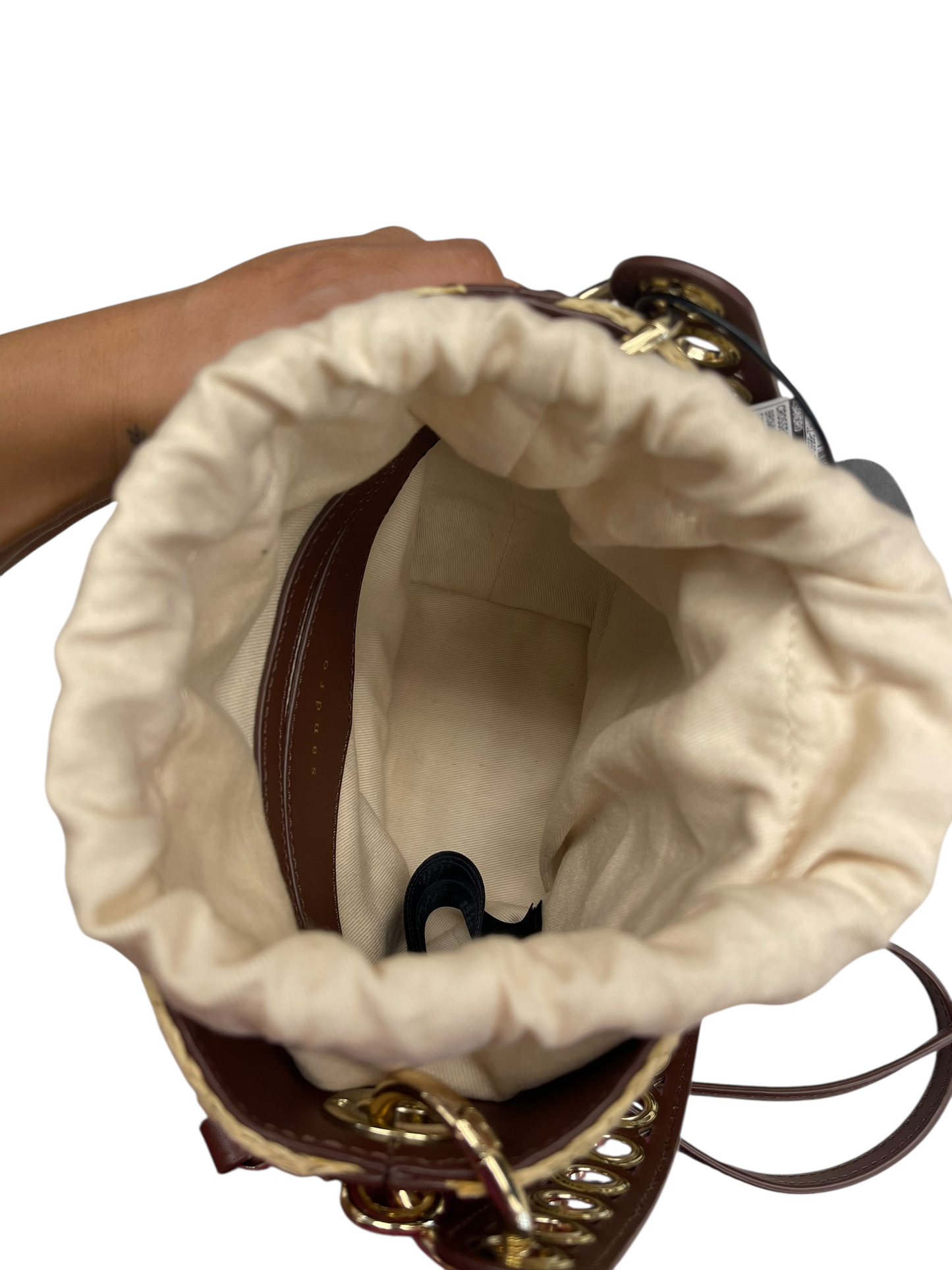 CROSSBODY DESIGNER by SANDRO In BROWN & TAN, Size: SMALL