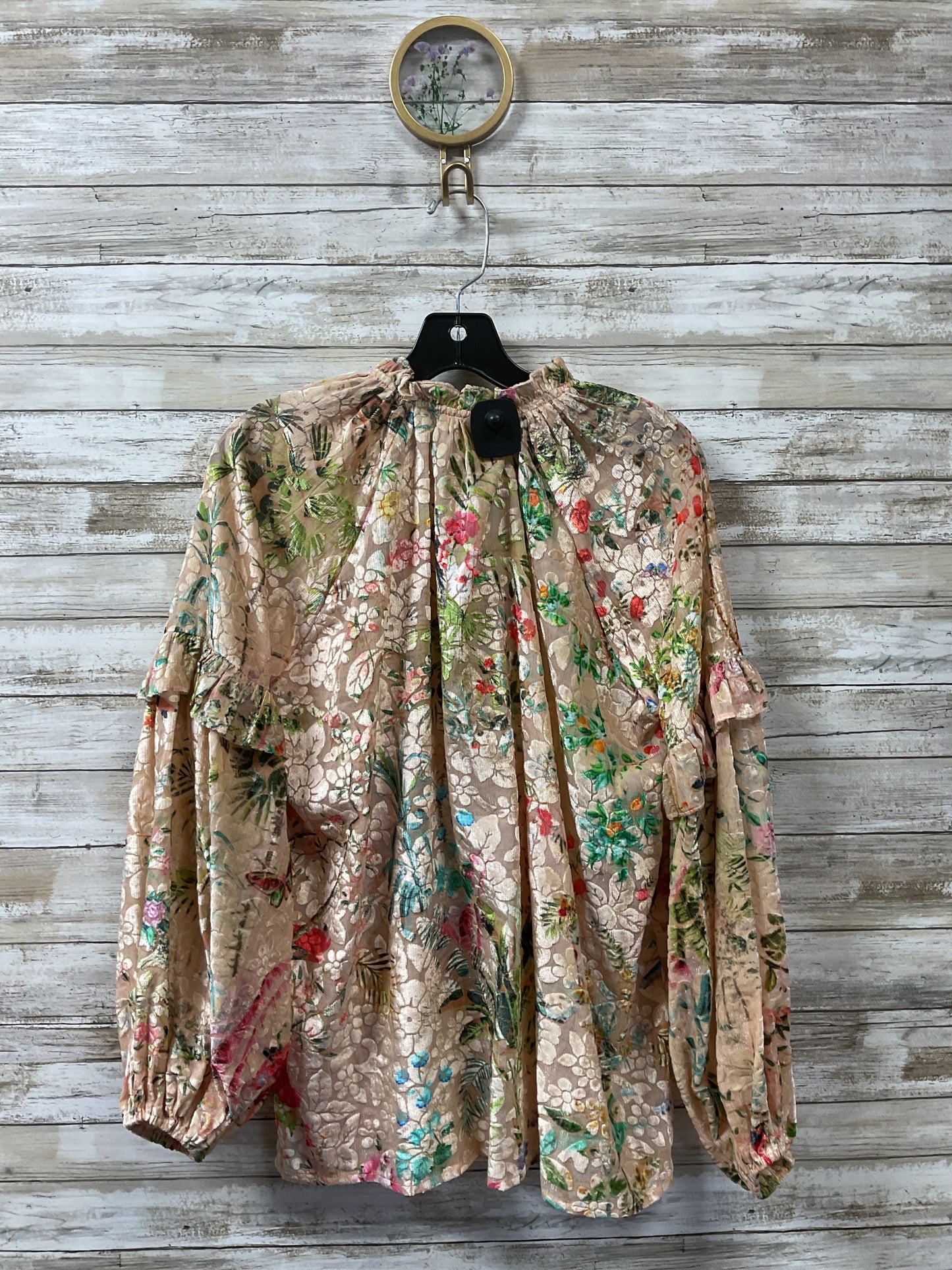 Blouse Ls By Cmb In Tropical Print, Size:S