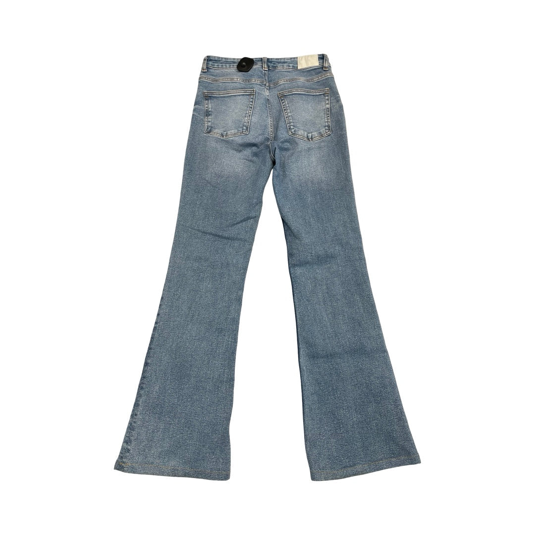 Jeans Flared By Zara In Blue Denim, Size:8