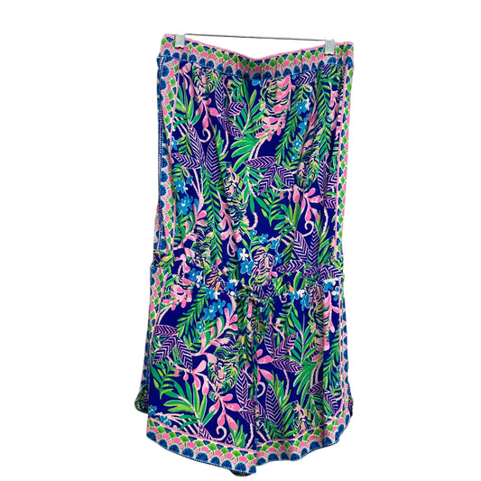 Romper Designer By Lilly Pulitzer In Blue & Pink, Size:S