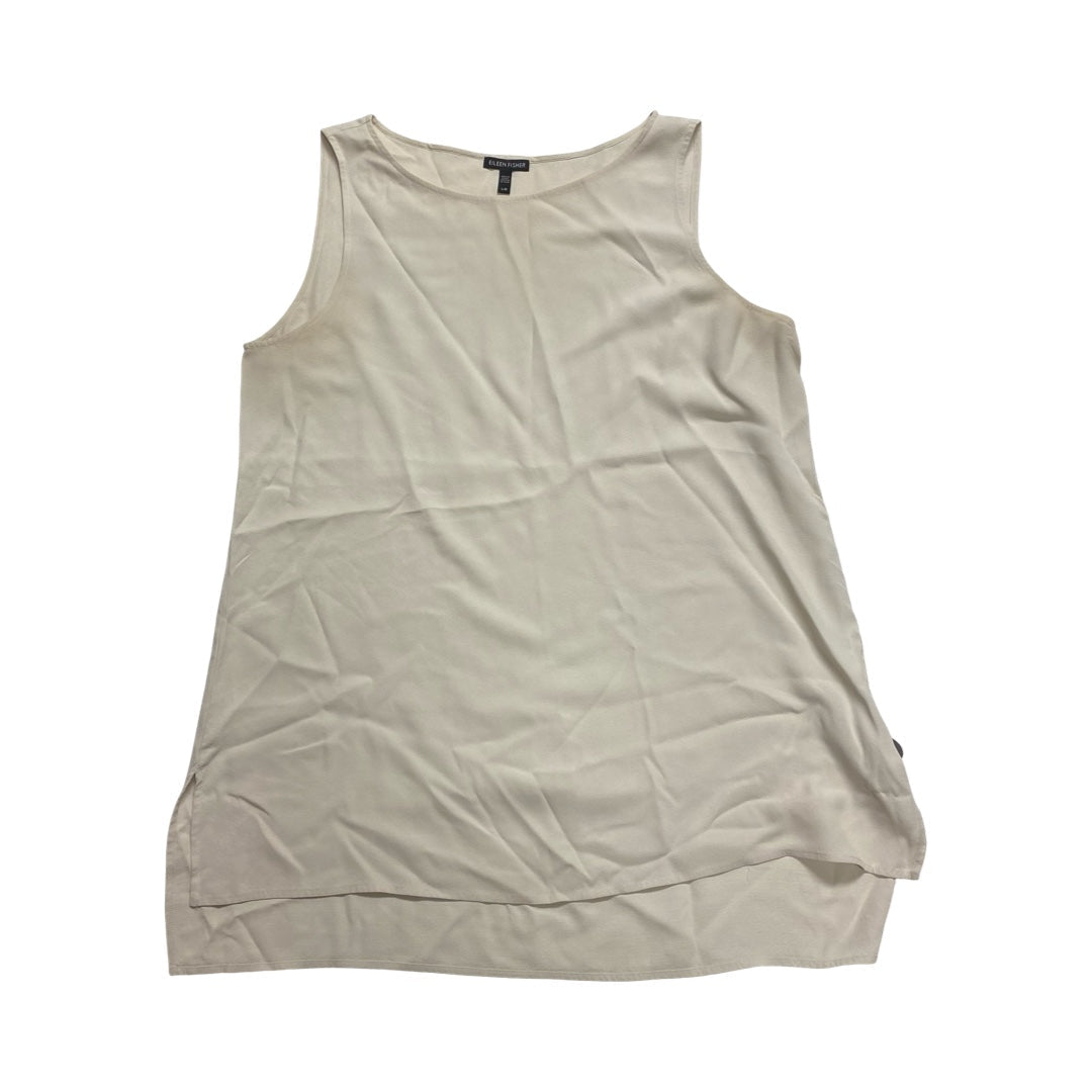 Top Sleeveless Designer By Eileen Fisher In Cream, Size:L