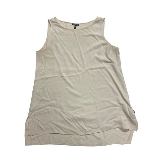 Top Sleeveless Designer By Eileen Fisher In Cream, Size:L