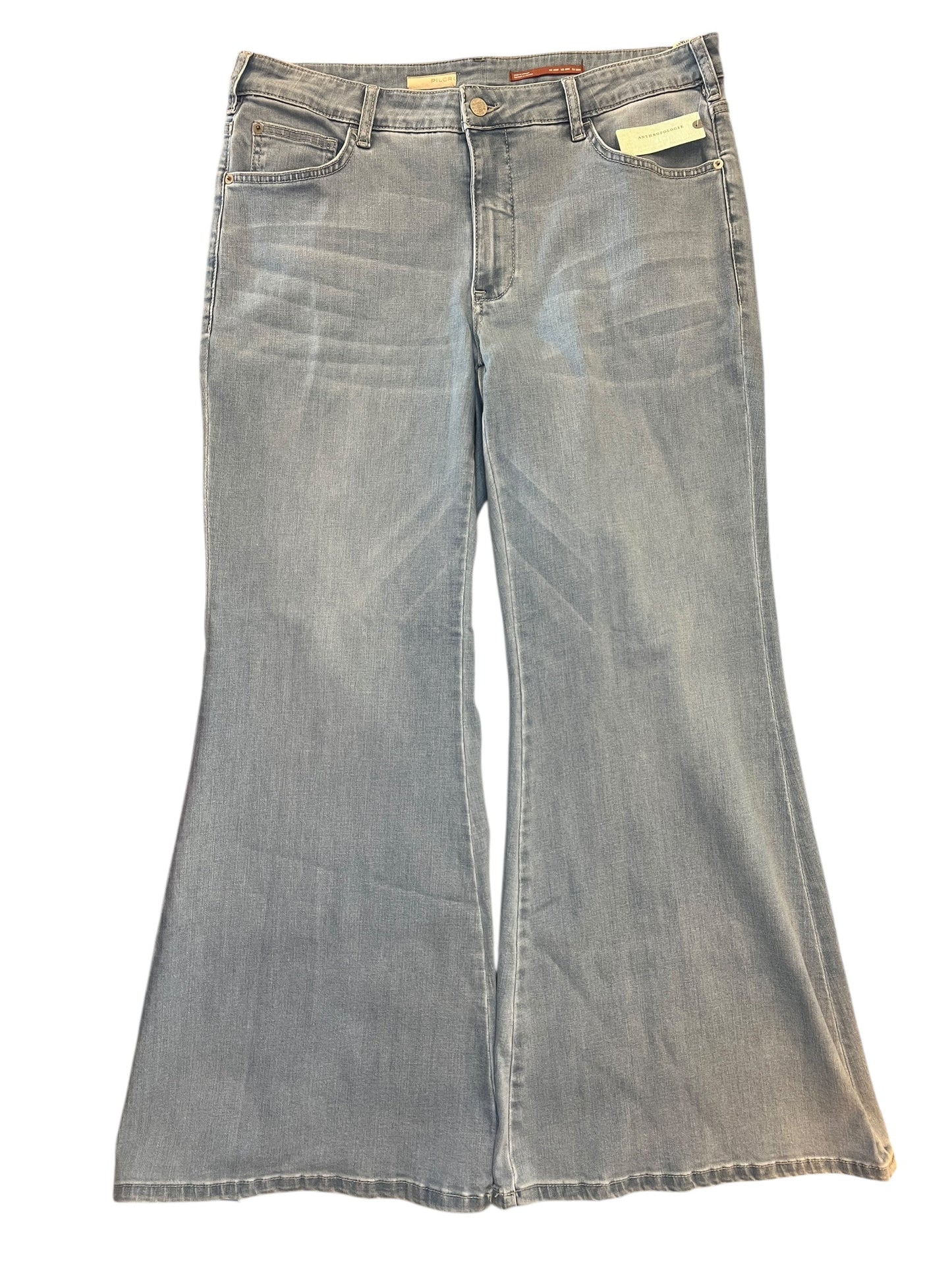 Jeans Flared By Pilcro In Blue Denim, Size:16