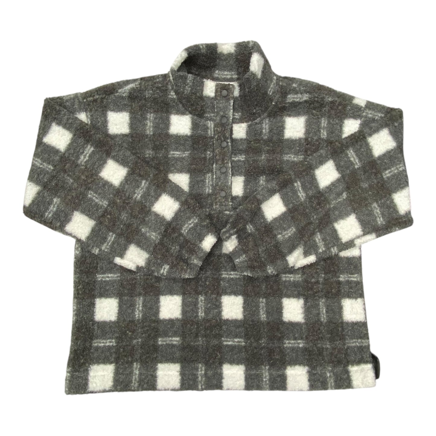 Jacket Faux Fur & Sherpa By Loft In Grey & White, Size:L